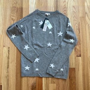 Philosophy 100% cashmere top warm grey with stars